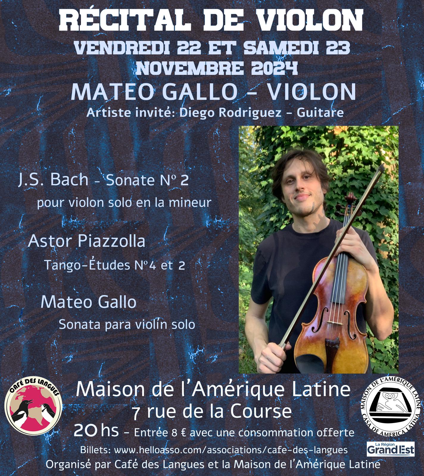 Récital de violon – Mateo Gallo